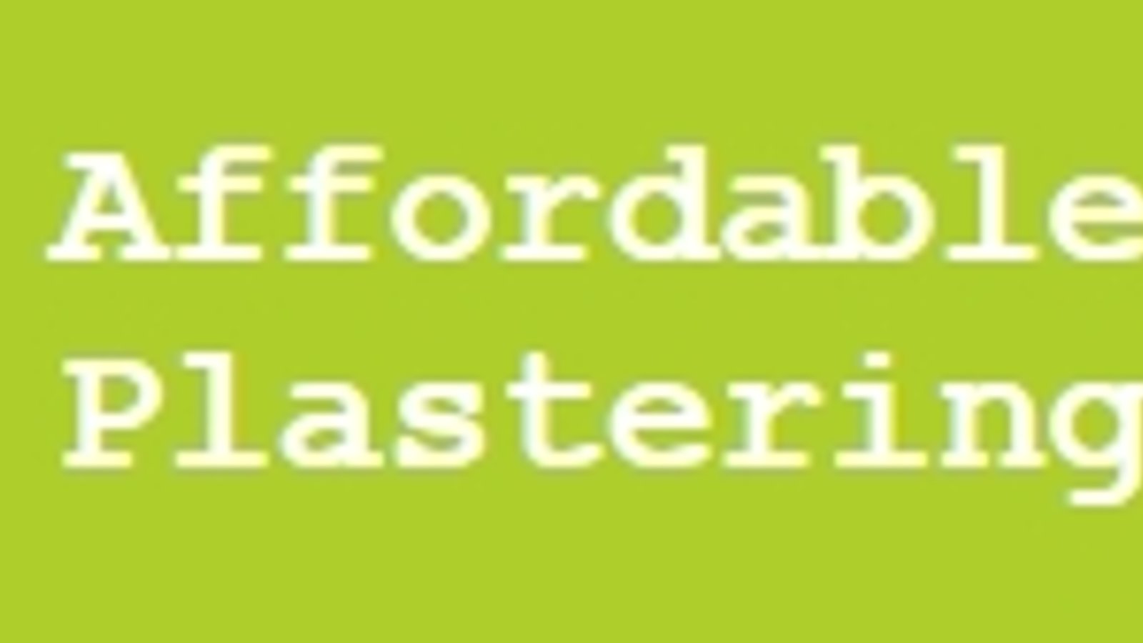 Affordable Plastering