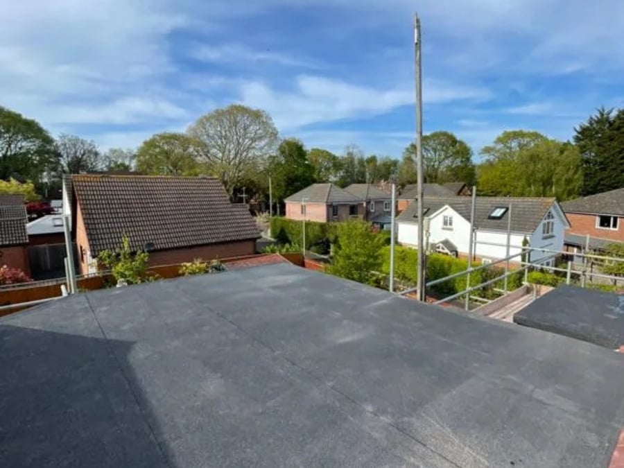 Completed flat roof installation.